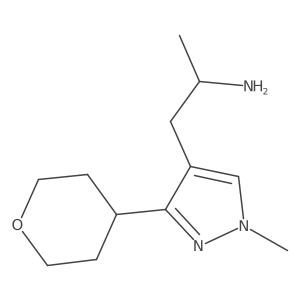 (2S)-1-[1-methyl-3-(oxan-4-yl)-1H-pyrazol-4-yl]propan-2-amine Structure