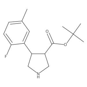 rac-tert-butyl (3R,4S)-4-(2-fluoro-5-methylphenyl)pyrrolidine-3-carboxylate Structure