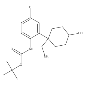 tert-butyl N-{2-[1-(aminomethyl)-4-hydroxycyclohexyl]-4-fluorophenyl}carbamate结构式