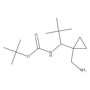 tert-butyl N-{1-[1-(aminomethyl)cyclopropyl]-2,2-dimethylpropyl}carbamate结构式