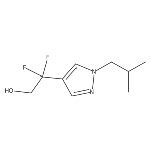 2,2-difluoro-2-[1-(2-methylpropyl)-1H-pyrazol-4-yl]ethan-1-ol结构式