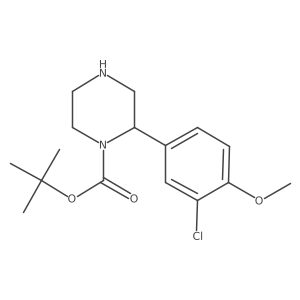 Tert-butyl 2-(3-chloro-4-methoxyphenyl)piperazine-1-carboxylate结构式