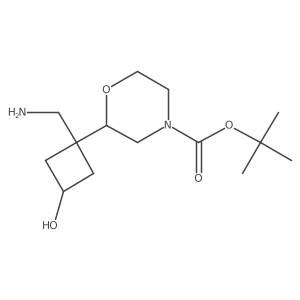 Tert-butyl 2-[1-(aminomethyl)-3-hydroxycyclobutyl]morpholine-4-carboxylate Structure