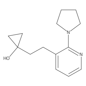 1-{2-[2-(Pyrrolidin-1-yl)pyridin-3-yl]ethyl}cyclopropan-1-ol结构式
