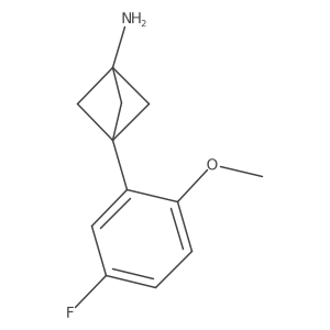 3-(5-Fluoro-2-methoxyphenyl)bicyclo[1.1.1]pentan-1-amine结构式