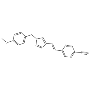 5-[(E)-2-[1-[(4-Methoxyphenyl)methyl]triazol-4-yl]ethenyl]pyrazine-2-carbonitrile结构式