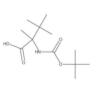 2,3,3-Trimethyl-2-[(2-methylpropan-2-yl)oxycarbonylamino]butanoic acid结构式