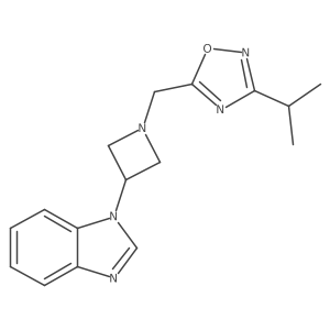 1-(1-{[3-(propan-2-yl)-1,2,4-oxadiazol-5-yl]methyl}azetidin-3-yl)-1H-1,3-benzodiazole结构式