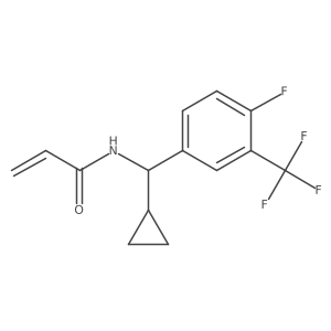 N-[Cyclopropyl-[4-fluoro-3-(trifluoromethyl)phenyl]methyl]prop-2-enamide结构式