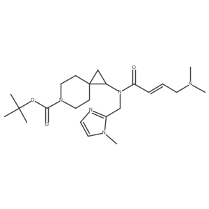 Tert-butyl 2-[[(E)-4-(dimethylamino)but-2-enoyl]-[(1-methylimidazol-2-yl)methyl]amino]-6-azaspiro[2.5]octane-6-carboxylate结构式