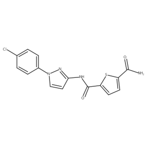 N2-[1-(4-chlorophenyl)-1H-pyrazol-3-yl]thiophene-2,5-dicarboxamide结构式