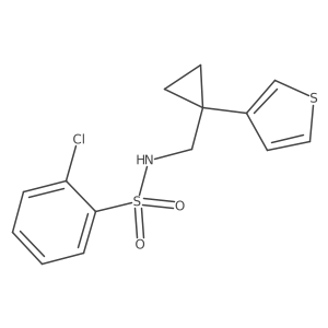 2-chloro-N-{[1-(thiophen-3-yl)cyclopropyl]methyl}benzene-1-sulfonamide Structure