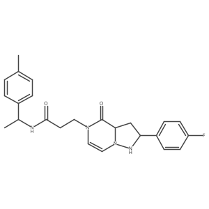 3-[2-(4-fluorophenyl)-4-oxo-1,2,3,3a-tetrahydropyrazolo[1,5-a]pyrazin-5-yl]-N-[1-(4-methylphenyl)ethyl]propanamide Structure