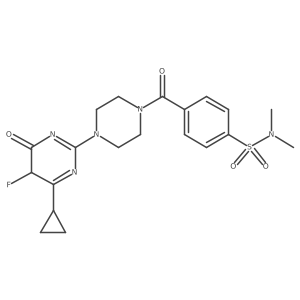4-[4-(4-cyclopropyl-5-fluoro-6-oxo-5H-pyrimidin-2-yl)piperazine-1-carbonyl]-N,N-dimethylbenzenesulfonamide Structure