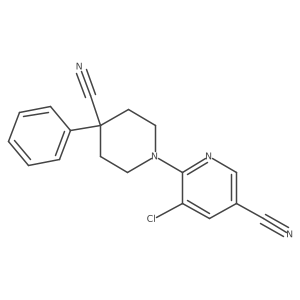5-Chloro-6-(4-cyano-4-phenylpiperidin-1-yl)pyridine-3-carbonitrile Structure