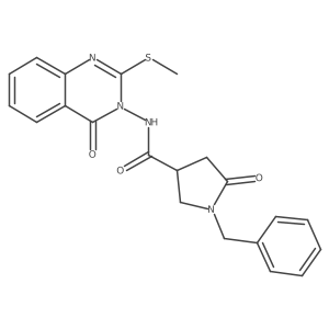 1-benzyl-N-[2-(methylsulfanyl)-4-oxo-3,4-dihydroquinazolin-3-yl]-5-oxopyrrolidine-3-carboxamide Structure