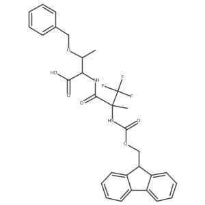 (2R,3S)-3-(benzyloxy)-2-[2-({[(9H-fluoren-9-yl)methoxy]carbonyl}amino)-3,3,3-trifluoro-2-methylpropanamido]butanoic acid结构式
