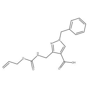 1-benzyl-3-({[(prop-2-en-1-yloxy)carbonyl]amino}methyl)-1H-pyrazole-4-carboxylic acid结构式