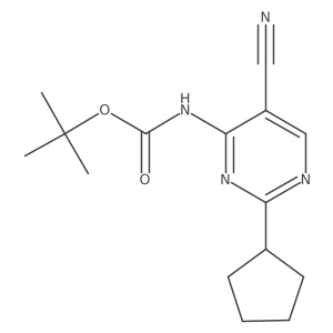 tert-butyl N-(5-cyano-2-cyclopentylpyrimidin-4-yl)carbamate结构式