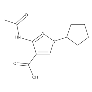 1-cyclopentyl-3-acetamido-1H-pyrazole-4-carboxylic acid结构式