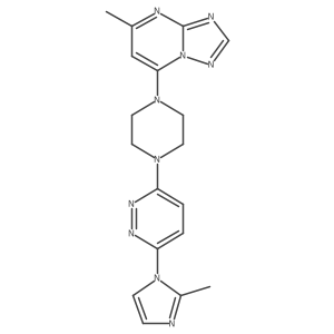 3-(2-methyl-1H-imidazol-1-yl)-6-(4-{5-methyl-[1,2,4]triazolo[1,5-a]pyrimidin-7-yl}piperazin-1-yl)pyridazine结构式