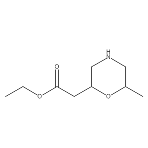 rel-Ethyl 2-((2R,6R)-6-methylmorpholin-2-yl)acetate结构式