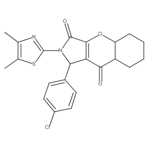 1-(4-chlorophenyl)-2-(4,5-dimethyl-1,3-thiazol-2-yl)-4a,5,6,7,8,8a-hexahydro-1H-chromeno[2,3-c]pyrrole-3,9-dione Structure