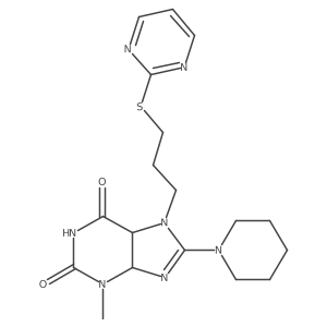 3-Methyl-8-piperidin-1-yl-7-(3-pyrimidin-2-ylsulfanylpropyl)-4,5-dihydropurine-2,6-dione Structure