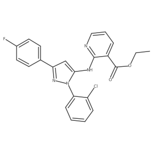 ethyl 2-{[1-(2-chlorophenyl)-3-(4-fluorophenyl)-1H-Pyrazol-5-yl]amino}nicotinate Structure