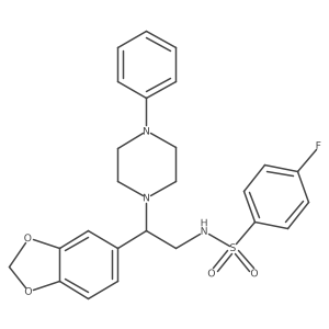 N-(2-(benzo[d][1,3]dioxol-5-yl)-2-(4-phenylpiperazin-1-yl)ethyl)-4-fluorobenzenesulfonamide结构式