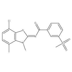 N-[(2E)-7-chloro-3,4-dimethyl-2,3-dihydro-1,3-benzothiazol-2-ylidene]-3-methanesulfonylbenzamide Structure
