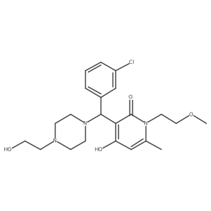 3-((3-chlorophenyl)(4-(2-hydroxyethyl)piperazin-1-yl)methyl)-4-hydroxy-1-(2-methoxyethyl)-6-methylpyridin-2(1H)-one结构式