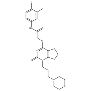N-(3,4-difluorophenyl)-2-((1-(3-morpholinopropyl)-2-oxo-2,5,6,7-tetrahydro-1H-cyclopenta[d]pyrimidin-4-yl)thio)acetamide Structure