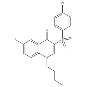 1-Butyl-3-(4-chlorobenzenesulfonyl)-6-fluoro-1,4-dihydroquinolin-4-one结构式