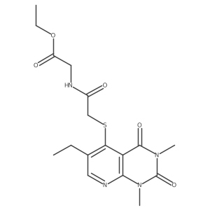 Ethyl 2-(2-((6-ethyl-1,3-dimethyl-2,4-dioxo-1,2,3,4-tetrahydropyrido[2,3-d]pyrimidin-5-yl)thio)acetamido)acetate结构式