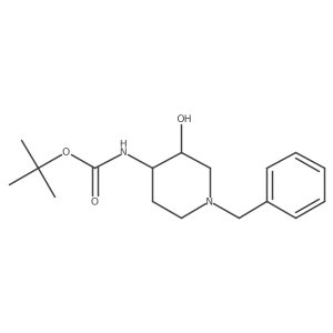 1,1-Dimethylethyl N-[(3S,4S)-3-hydroxy-1-(phenylmethyl)-4-piperidinyl]carbamate Structure