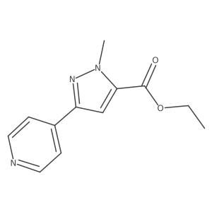 Ethyl 1-methyl-3-(4-pyridinyl)-1H-pyrazole-5-carboxylate结构式
