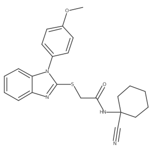 N-(1-cyanocyclohexyl)-2-[1-(4-methoxyphenyl)benzimidazol-2-yl]sulfanylacetamide Structure
