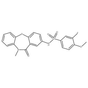 3-fluoro-4-methoxy-N-(10-methyl-11-oxo-10,11-dihydrodibenzo[b,f][1,4]oxazepin-2-yl)benzenesulfonamide结构式