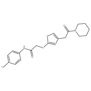 N-(4-chlorophenyl)-2-((4-(2-oxo-2-(piperidin-1-yl)ethyl)thiazol-2-yl)thio)acetamide Structure