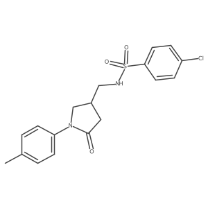 4-chloro-N-((5-oxo-1-(p-tolyl)pyrrolidin-3-yl)methyl)benzenesulfonamide Structure
