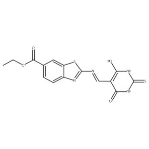 ethyl 2-(((4,6-dioxo-2-thioxotetrahydropyrimidin-5(2H)-ylidene)methyl)amino)benzo[d]thiazole-6-carboxylate Structure