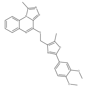 2-(3,4-Dimethoxyphenyl)-5-methyl-4-(((1-methyl-[1,2,4]triazolo[4,3-a]quinoxalin-4-yl)thio)methyl)oxazole Structure