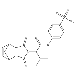 2-((3aR,7aS)-1,3-dioxo-3a,4,7,7a-tetrahydro-1H-4,7-methanoisoindol-2(3H)-yl)-3-methyl-N-(4-sulfamoylphenyl)butanamide Structure