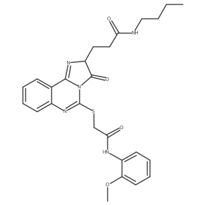 N-butyl-3-[5-({[(2-methoxyphenyl)carbamoyl]methyl}sulfanyl)-3-oxo-2H,3H-imidazo[1,2-c]quinazolin-2-yl]propanamide Structure