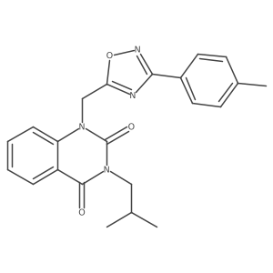 Cc1ccc(-c2noc(Cn3c(=O)n(CC(C)C)c(=O)c4ccccc43)n2)cc1结构式