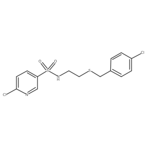 6-chloro-N-(2-{[(4-chlorophenyl)methyl]sulfanyl}ethyl)pyridine-3-sulfonamide结构式