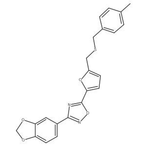 3-(1,3-Benzodioxol-5-yl)-5-(5-{[(4-methylbenzyl)thio]methyl}-2-furyl)-1,2,4-oxadiazole Structure