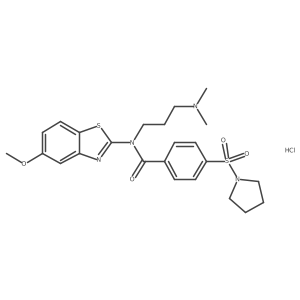 N-[3-(Dimethylamino)propyl]-N-(5-methoxy-1,3-benzothiazol-2-YL)-4-(pyrrolidine-1-sulfonyl)benzamide hydrochloride结构式