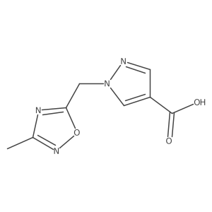 1-[(3-methyl-1,2,4-oxadiazol-5-yl)methyl]-1H-pyrazole-4-carboxylic acid结构式